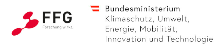 Logos der Österreichischen Forschungsförderungsgesellschaft FFG und des Bundesministeriums für Klimaschutz, Umwelt, Energie, Mobilität, Innovation und Technologie (BMK)