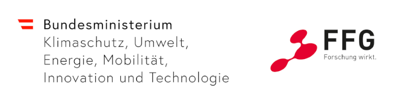 Logos des Bundesministeriums für Klimaschutz, Umwelt, Energie, Mobilität, Innovation und Technologie und der Forschungsförderungsgesellschaft FFG.